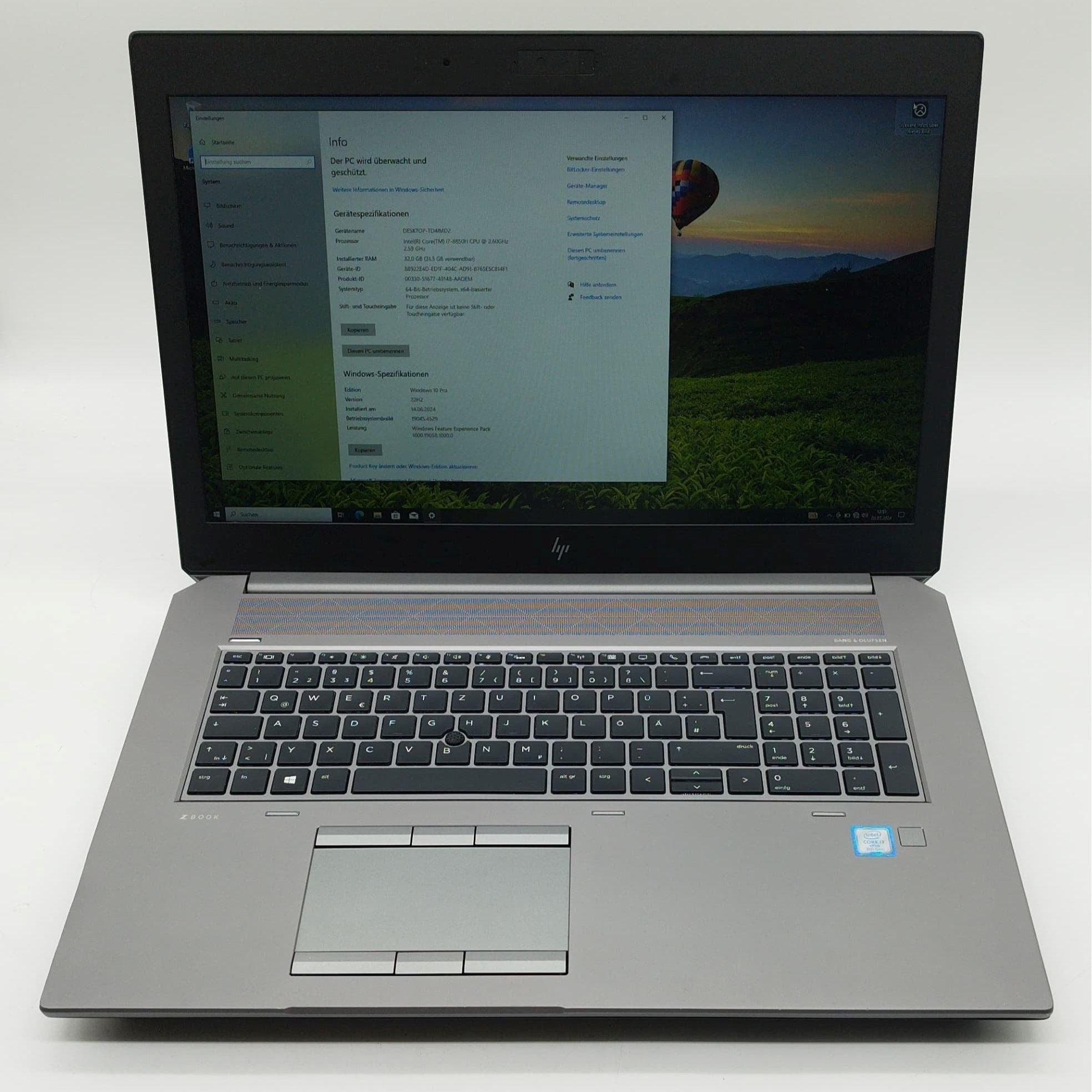 HP ZBook 17 G5 Intel i7-8750H 32GB RAM NVIDIA P3200 17,3" FHD 512GB SSD Laptops Notebook-Pro Intel Core i7-8750H 32GB DDR4 512GB