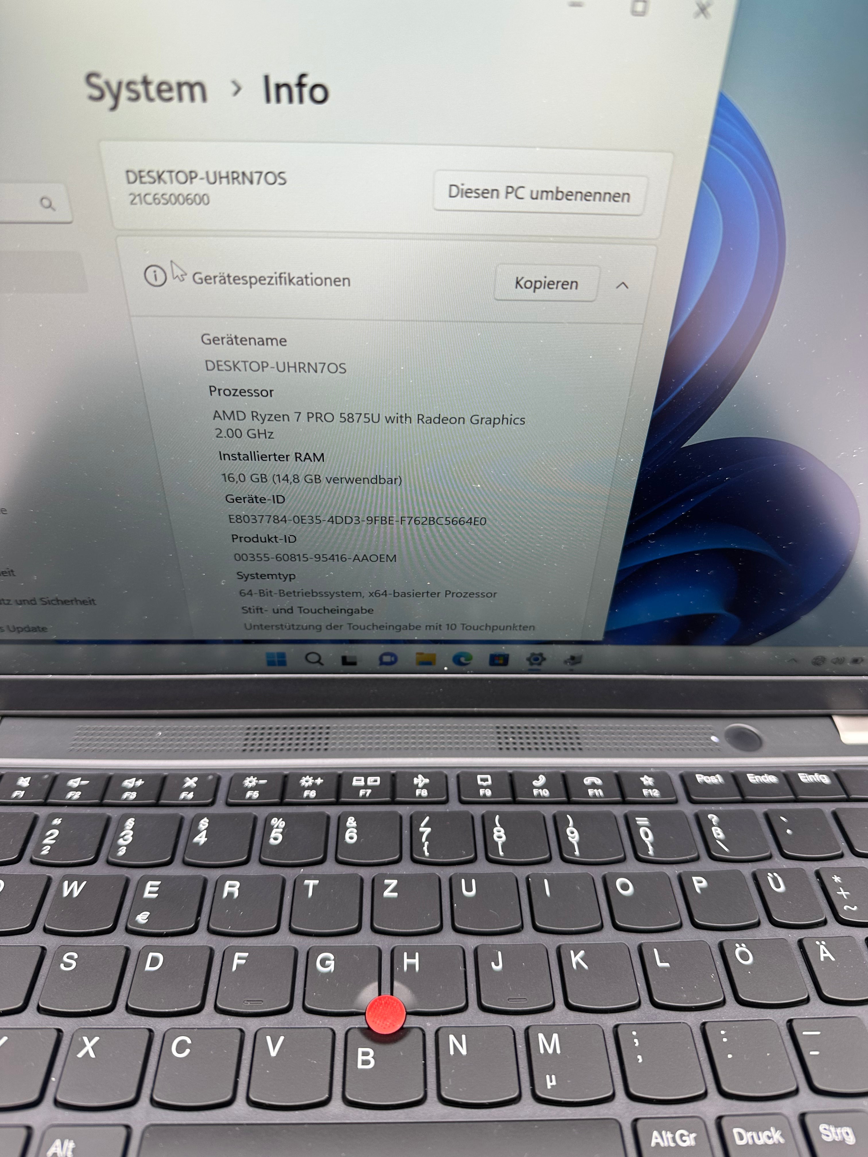 Lenovo ThinkPad L14 Gen 3 TOUCH Amd Ryzen 7 Pro 5875U 512GB SSD Win11 GARANTIE Laptops Notebook-Pro