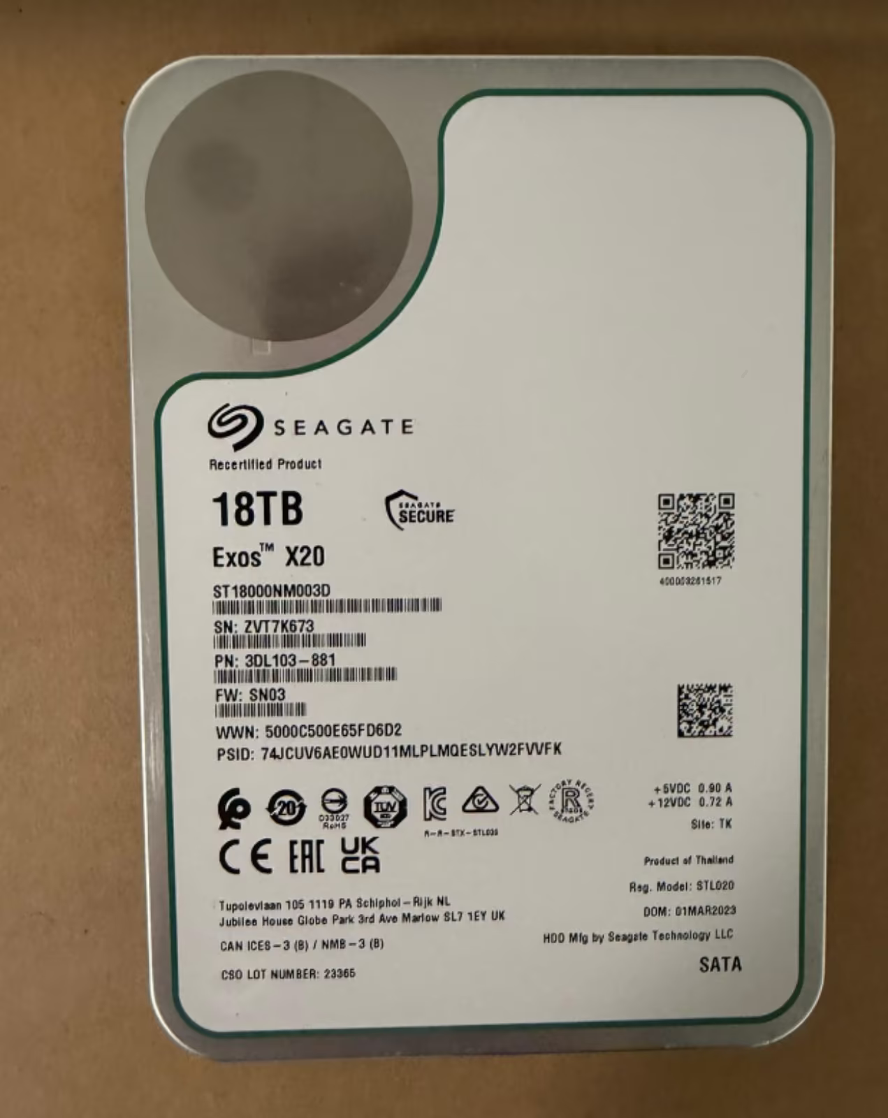 NEUWERTIG Seagate Exos X18 Enterprise 18TB SEAGATE 